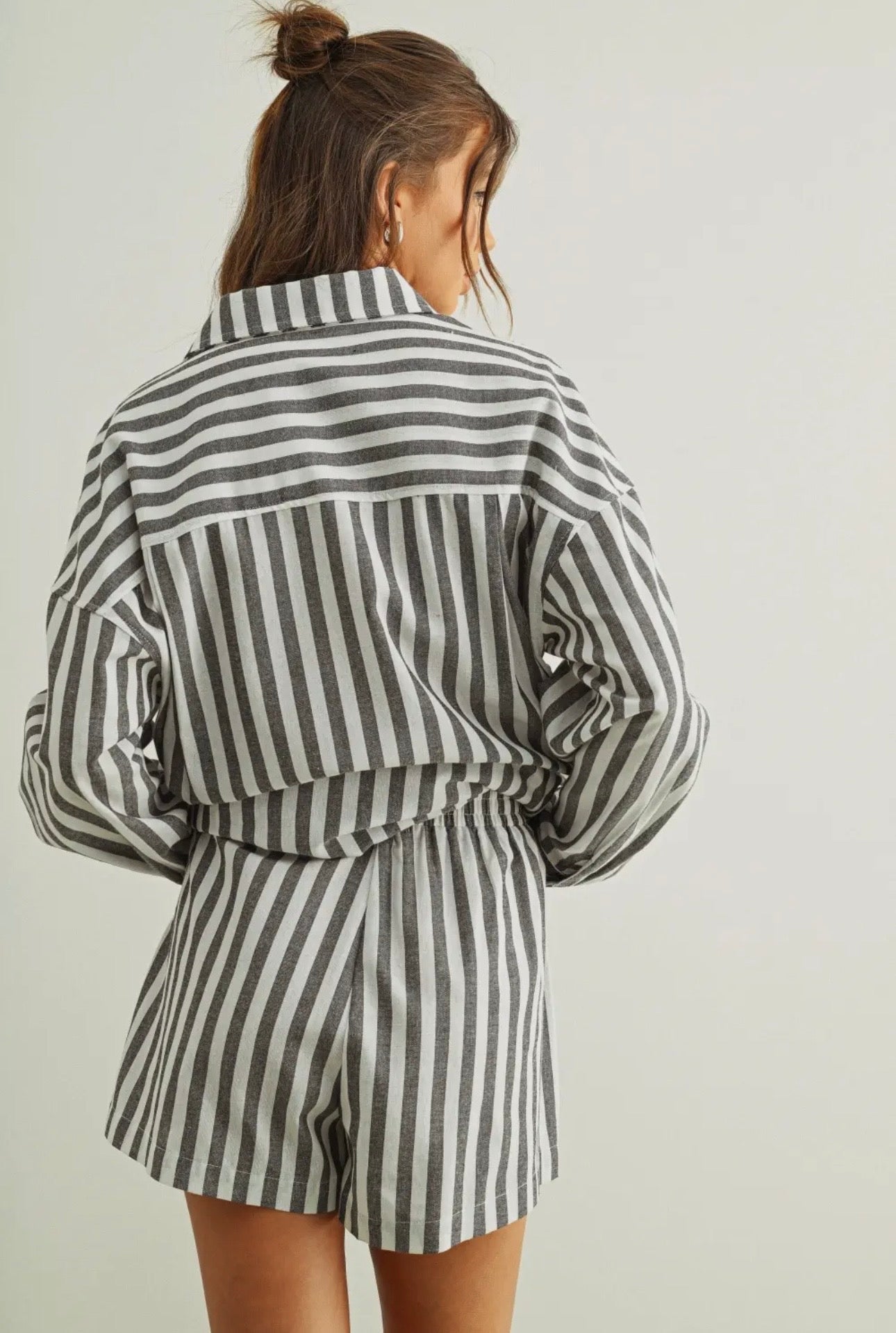 Striped Cotton Shorts