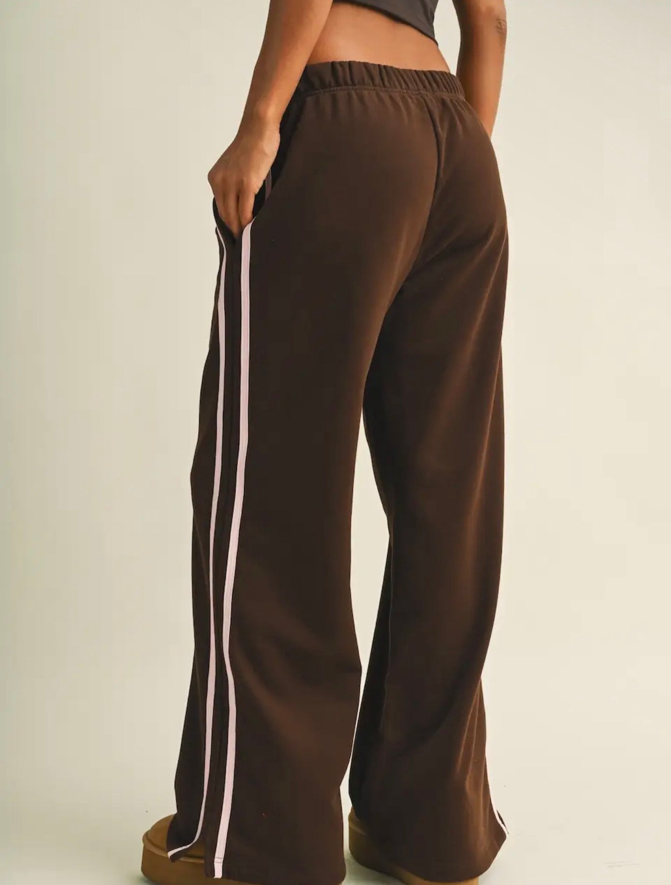 Brown Side Stripe Hoodie & Sweatpants