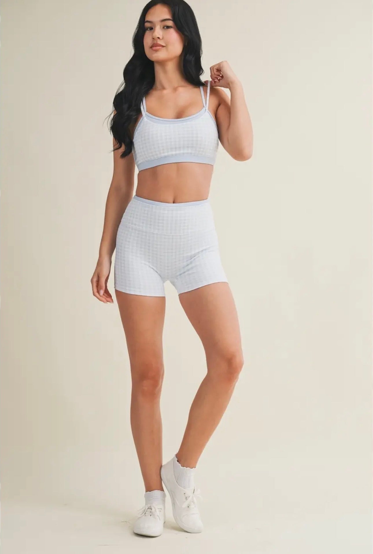Gingham Double Layered Sports Bra