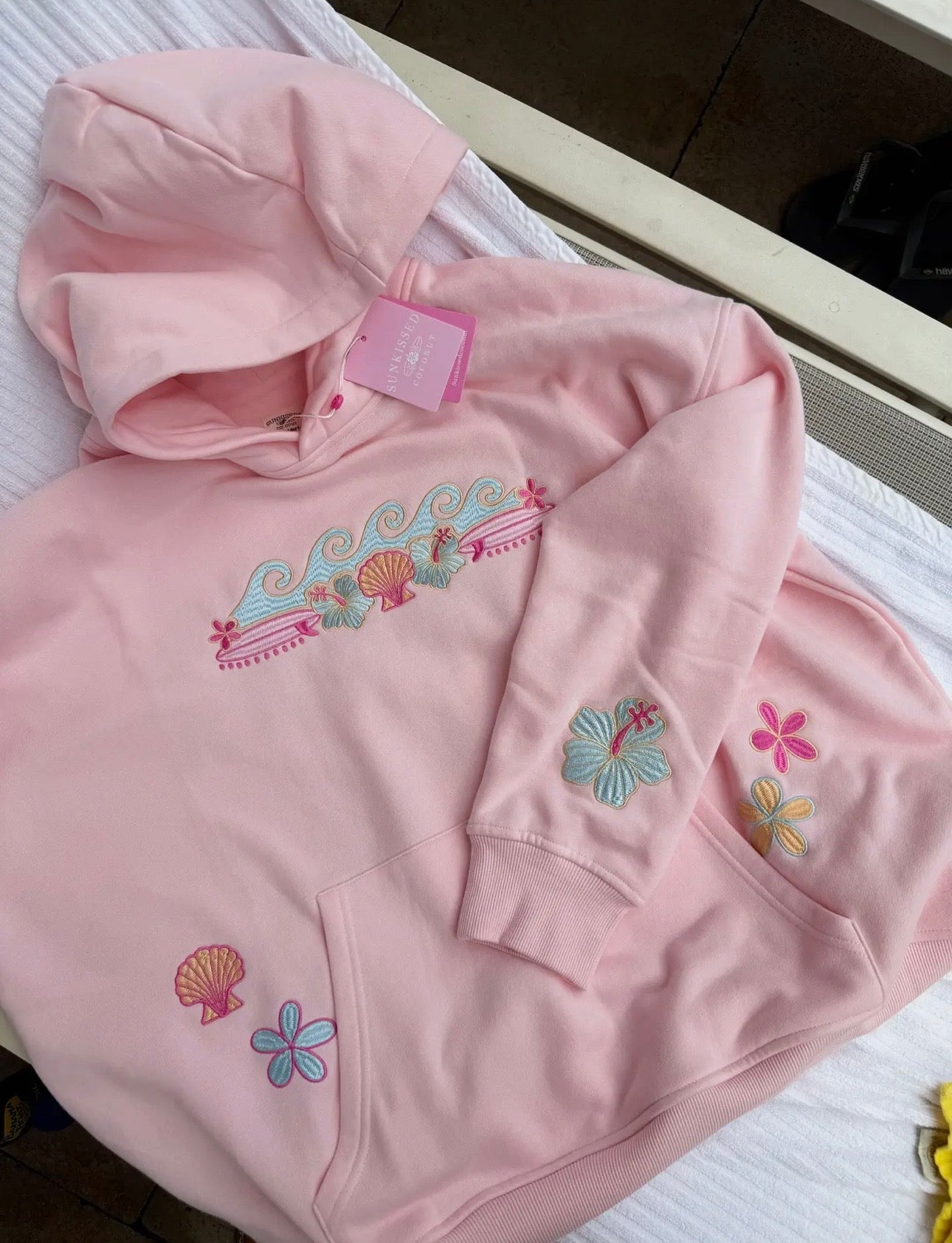 Meet Me At The Beach Embroidered Hoodie