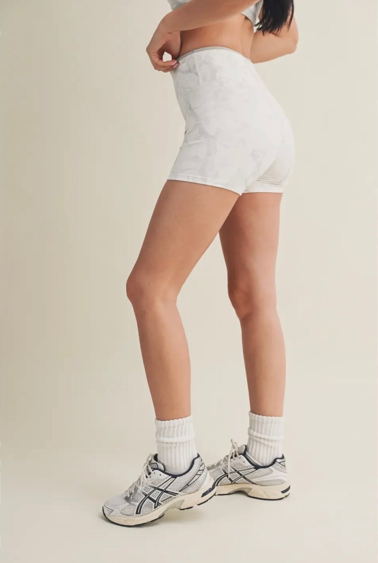 Grey Camo Biker Shorts