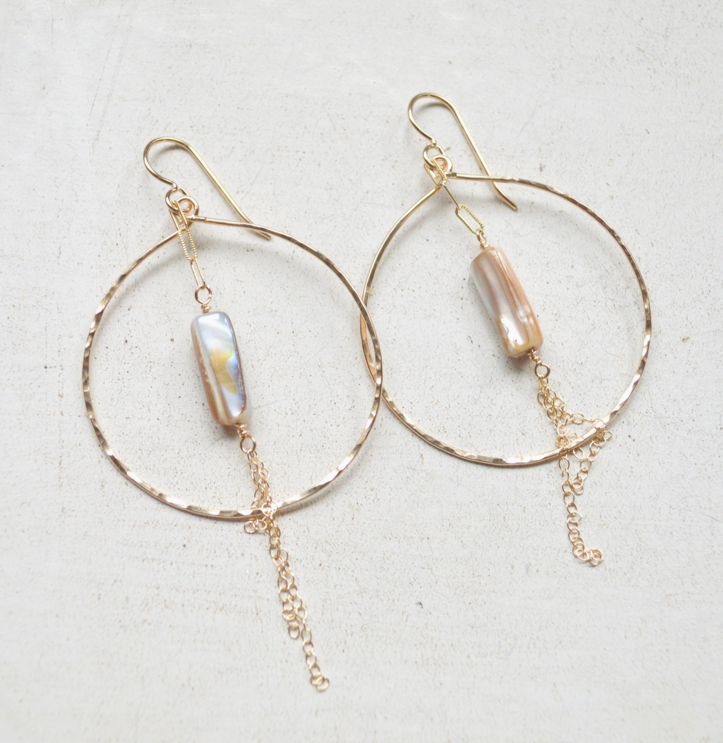 Mother of Pearl Hoop Earrings
