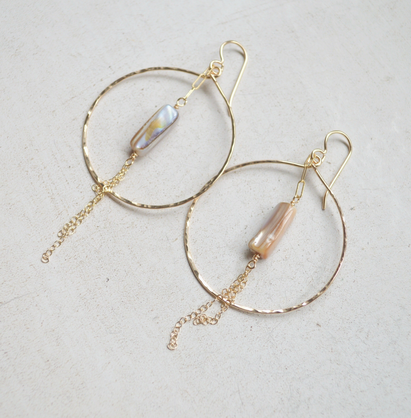 Mother of Pearl Hoop Earrings