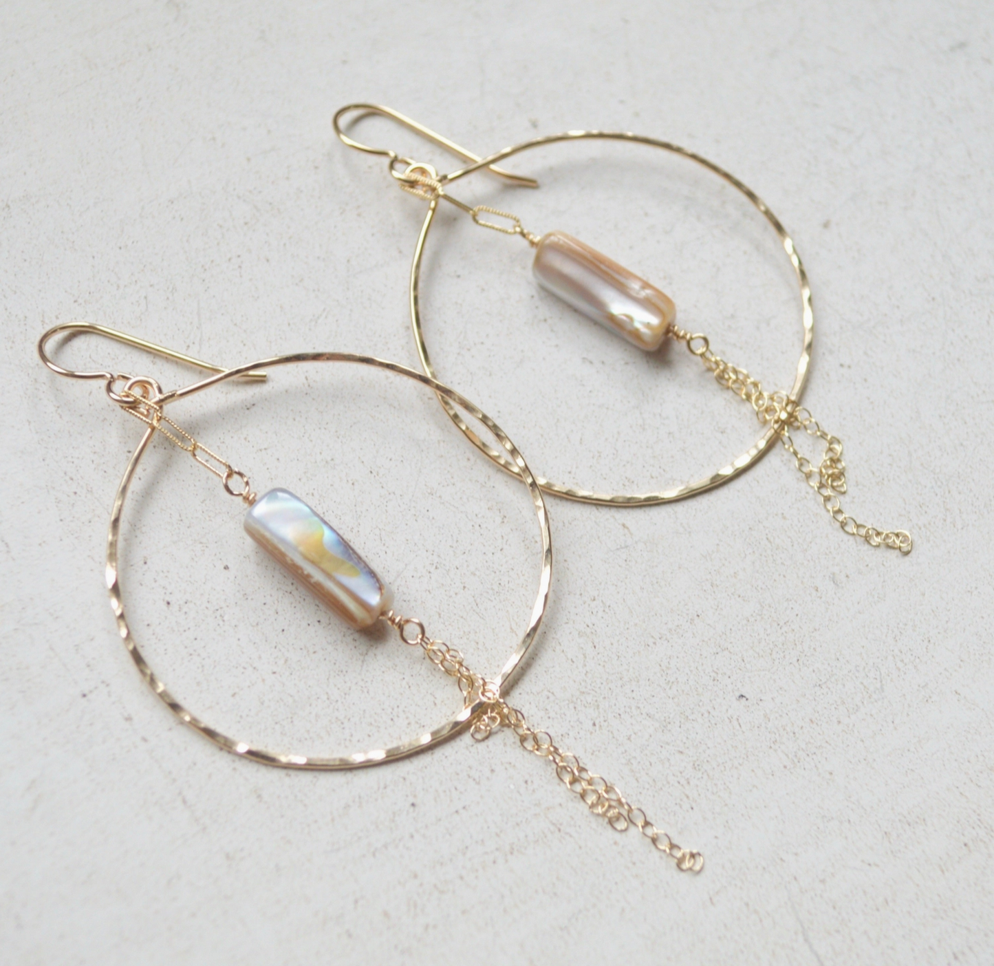 Mother of Pearl Hoop Earrings