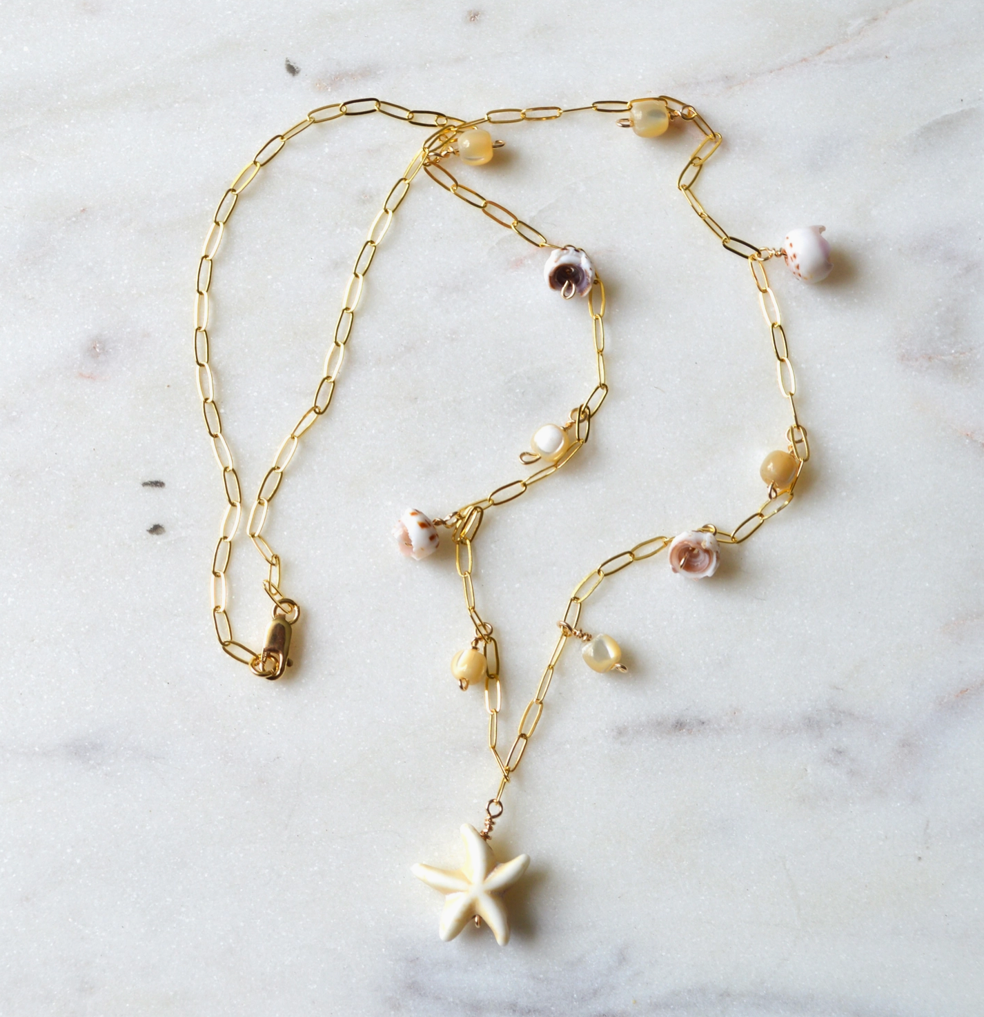 Star Shell Necklace - Gold