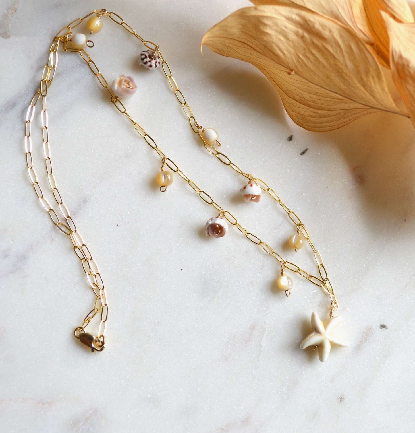 Star Shell Necklace - Gold