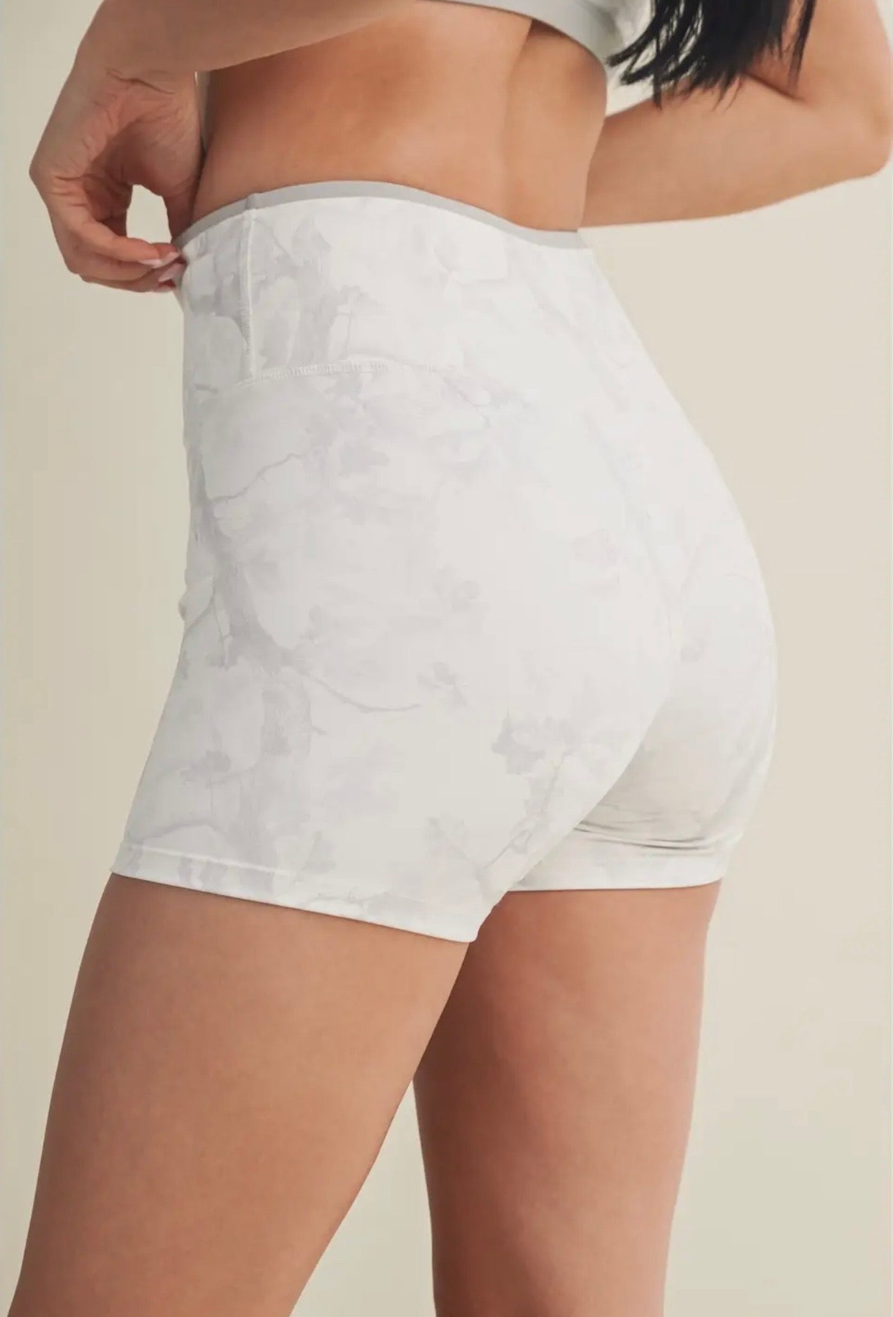 Grey Camo Biker Shorts