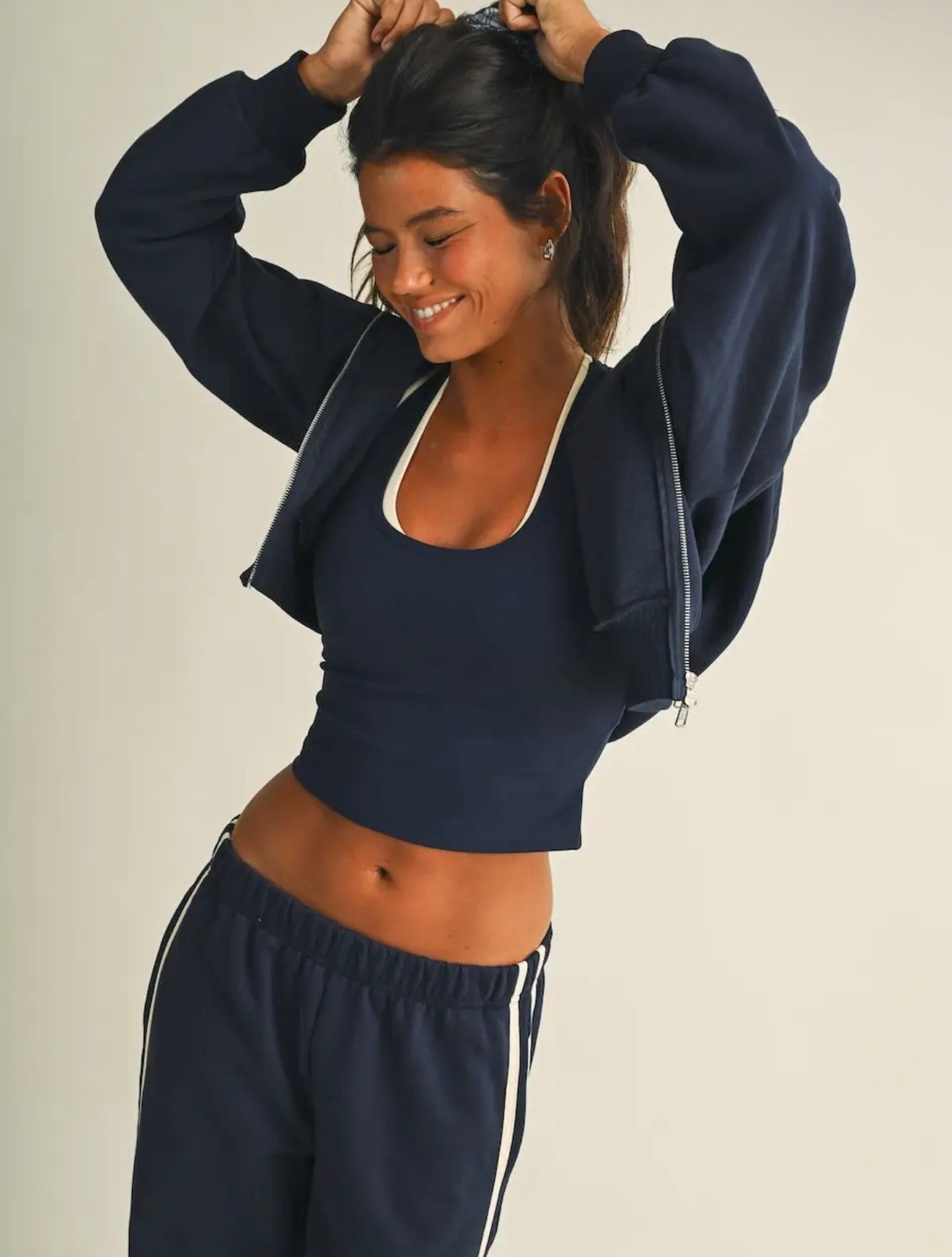 Navy Side Strip Hoodie & Sweatpants