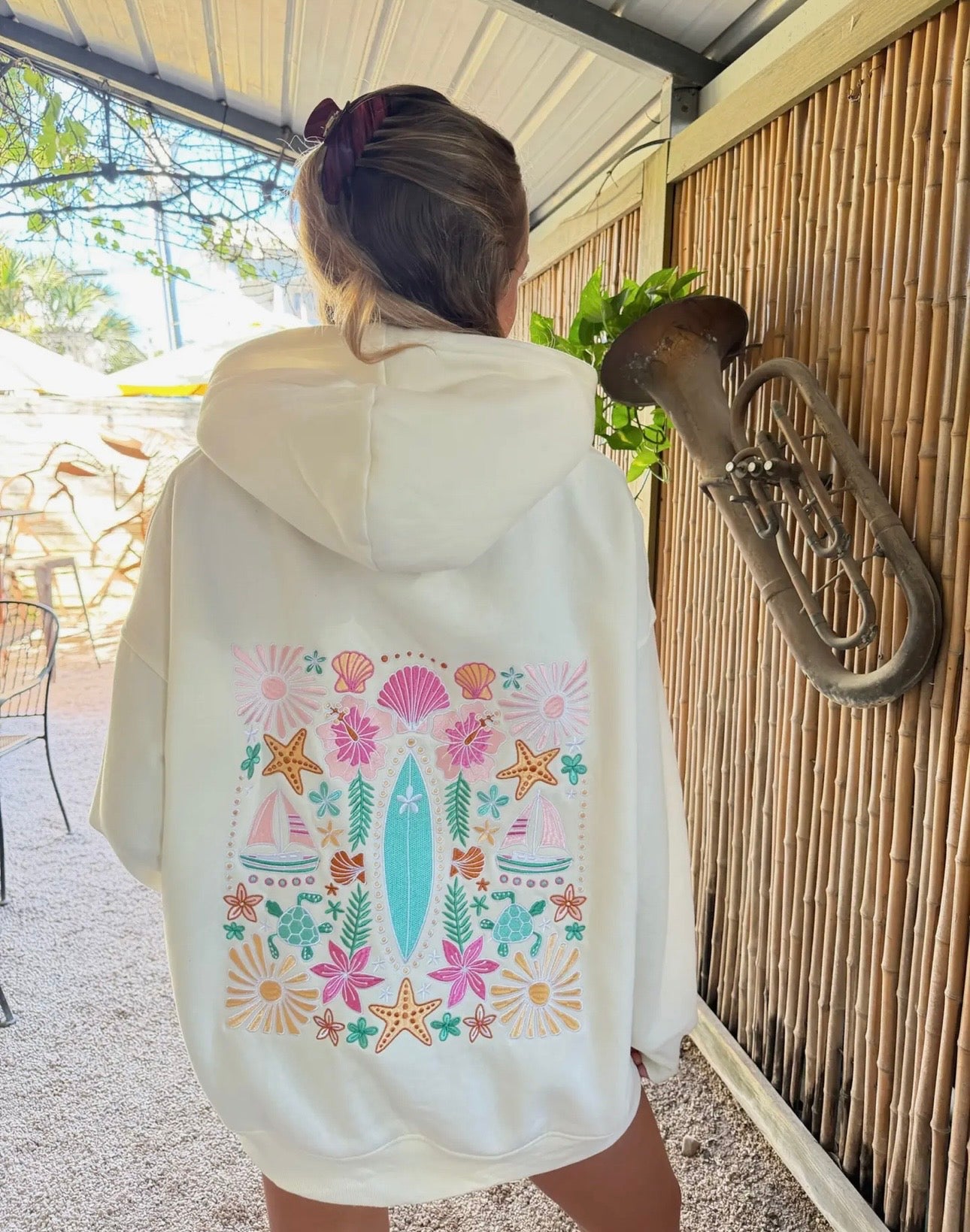 Surfboard Embroidered Hoodie
