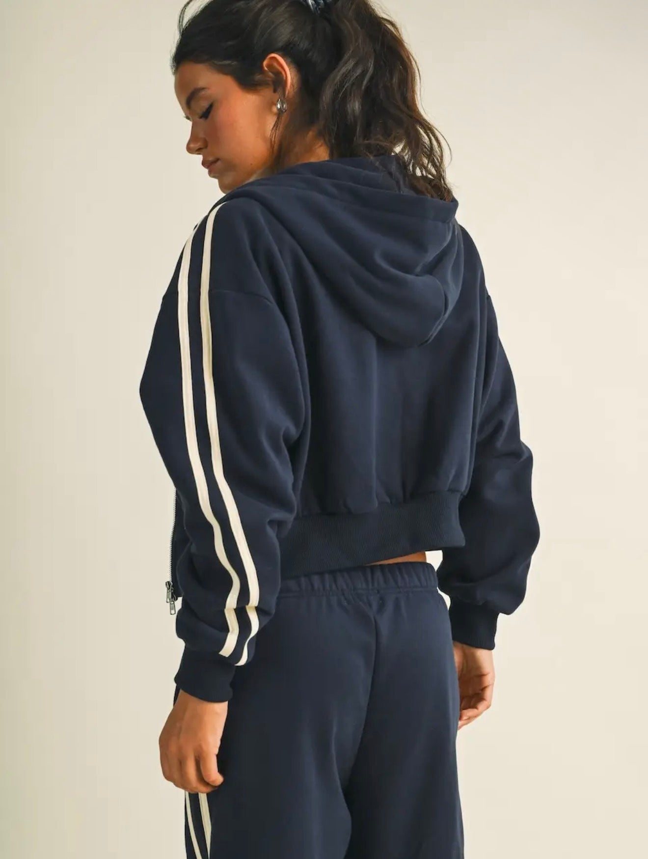 Navy Side Strip Hoodie & Sweatpants