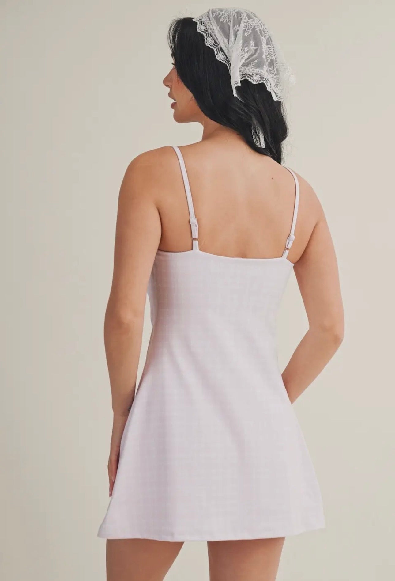 Pink Plaid Sweetheart Dress