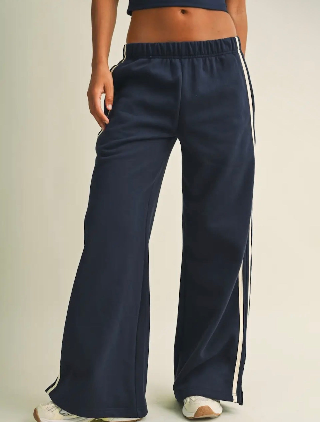 Navy Side Strip Hoodie & Sweatpants