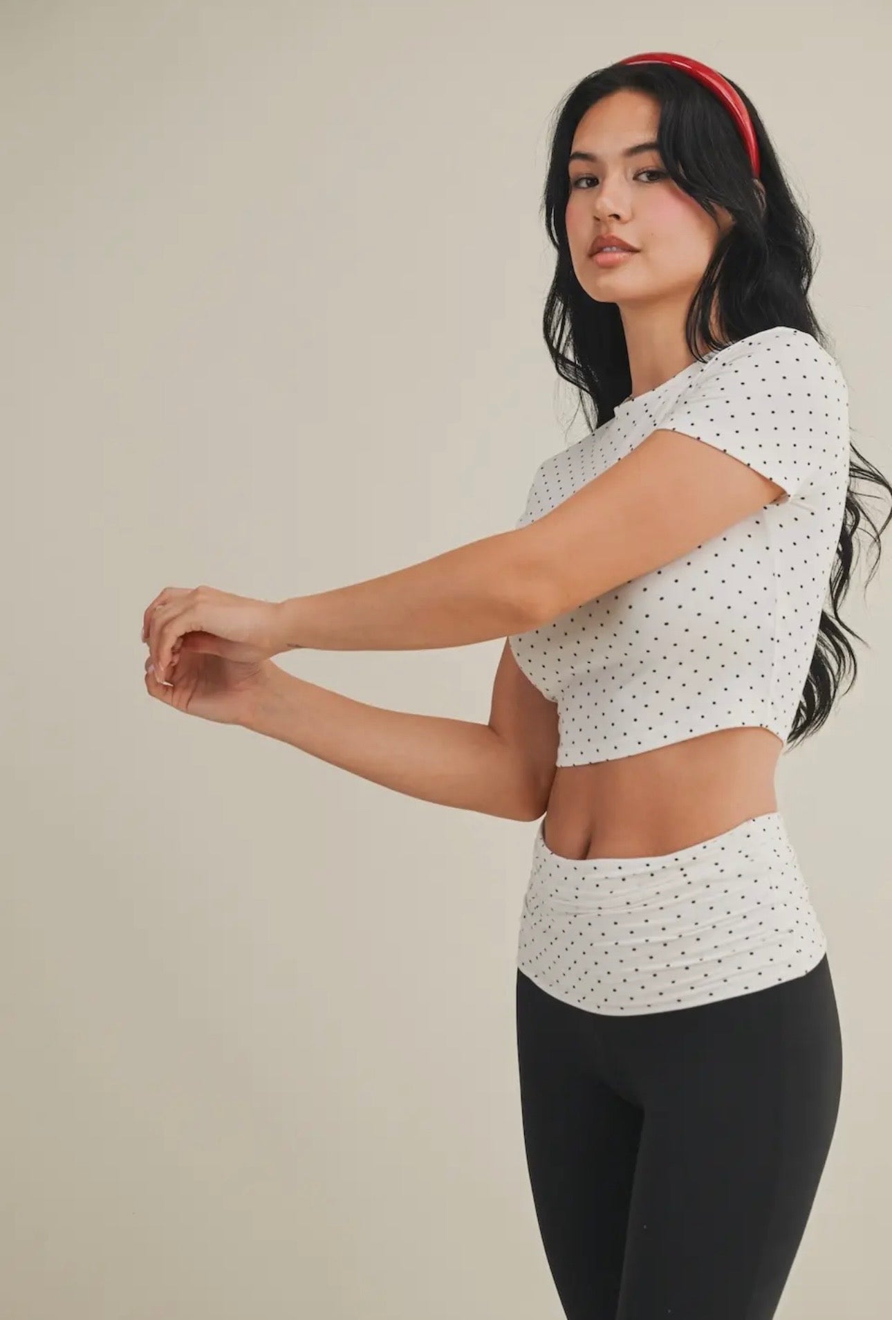 Polka Dot Crewneck Top