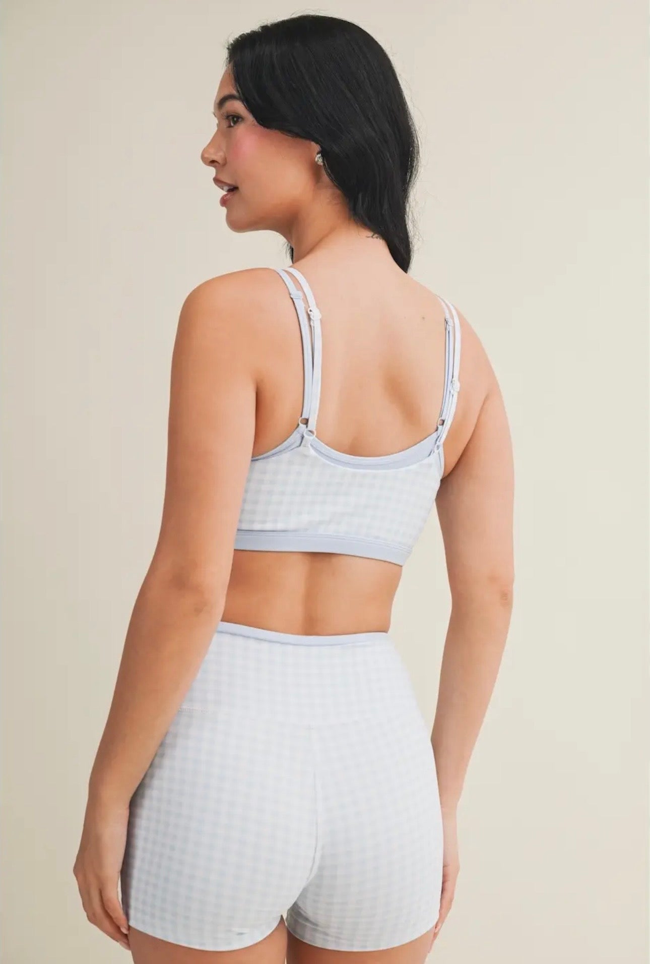 Gingham Double Layered Sports Bra