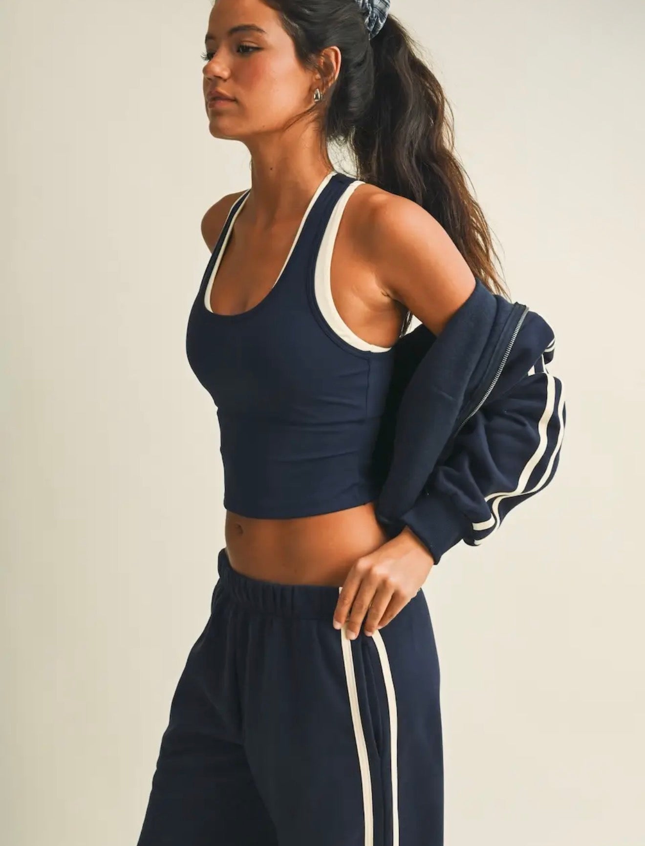 Navy Layered Racerback Tank