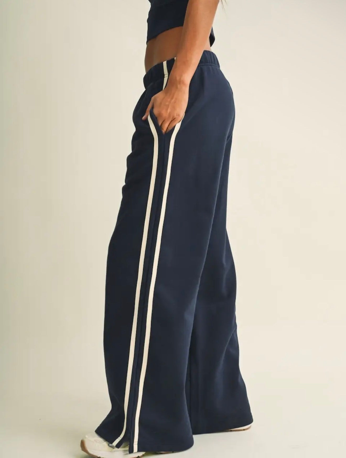 Navy Side Strip Hoodie & Sweatpants