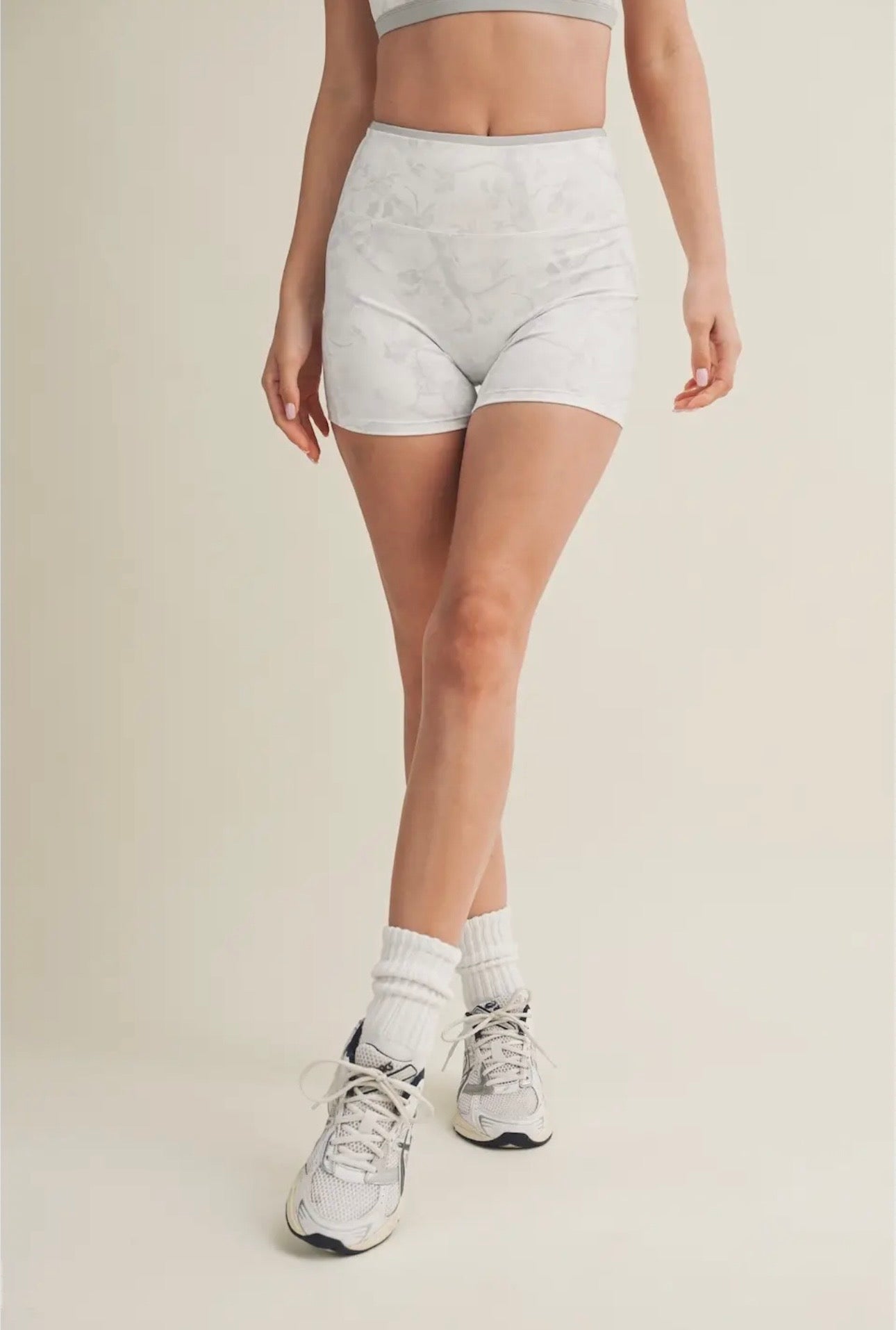 Grey Camo Biker Shorts