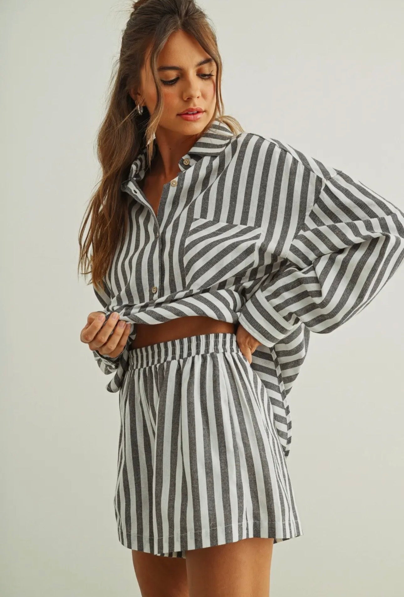 Striped Cotton Button Down