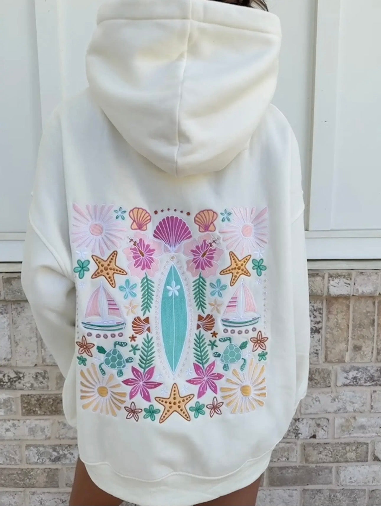 Surfboard Embroidered Hoodie