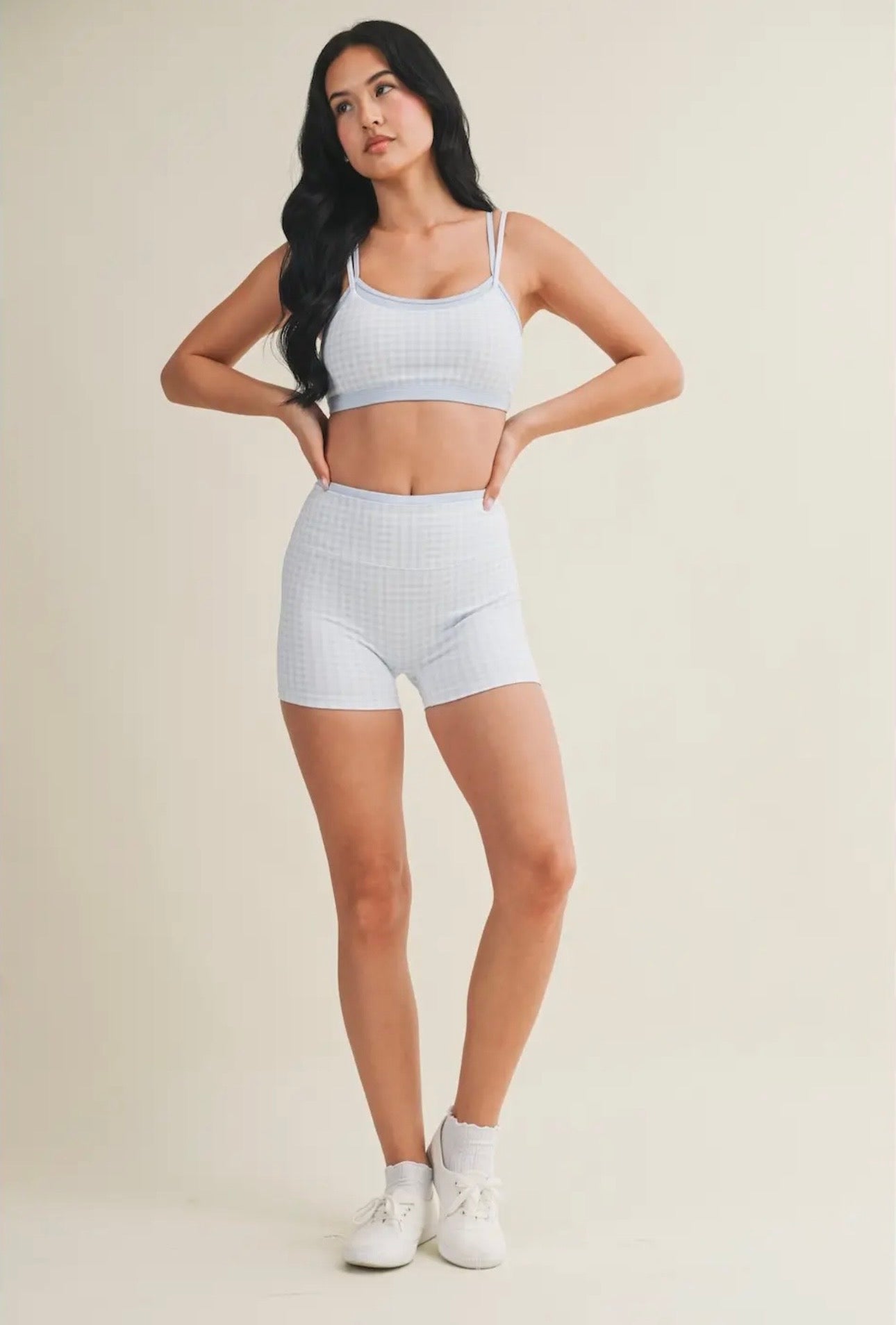 Gingham Double Layered Sports Bra