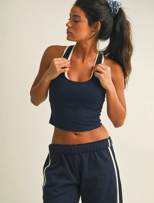 Navy Layered Racerback Tank