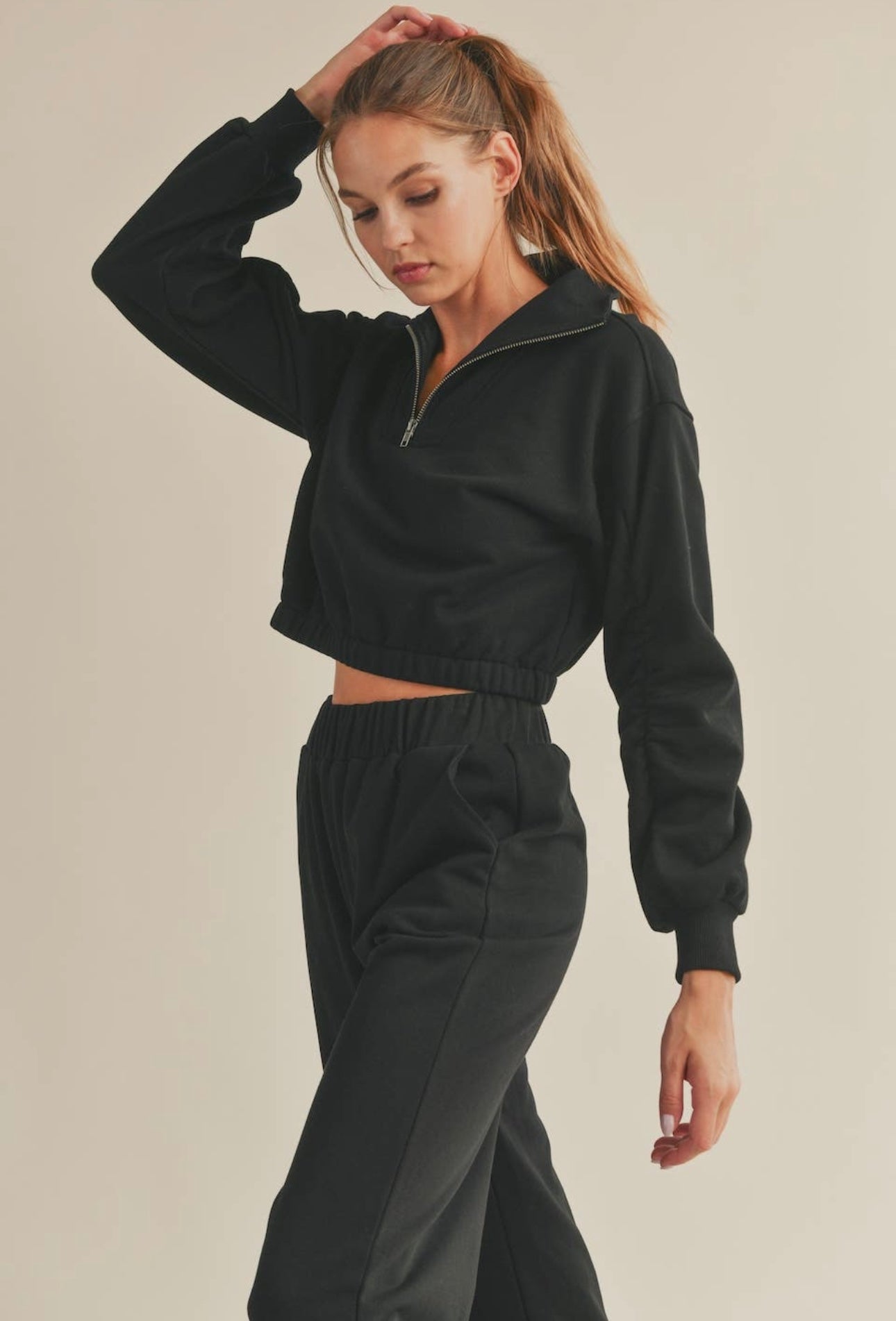 Black Cropped Pullover