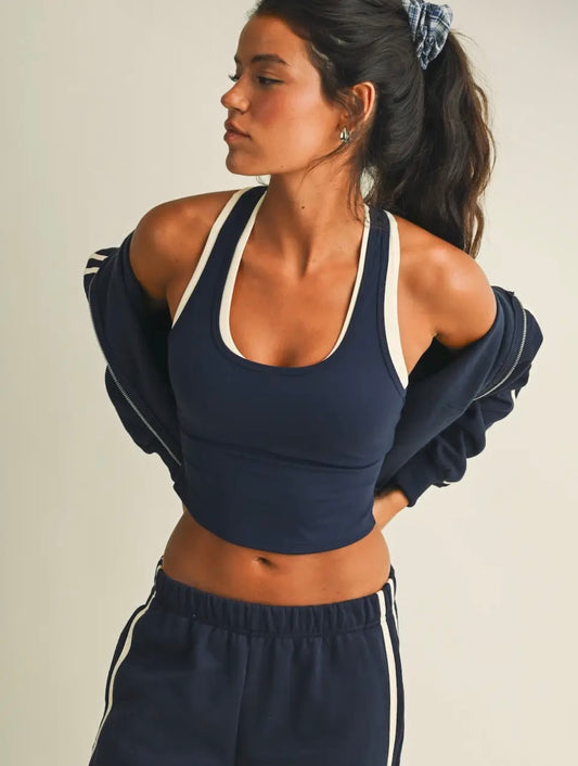 Navy Layered Racerback Tank