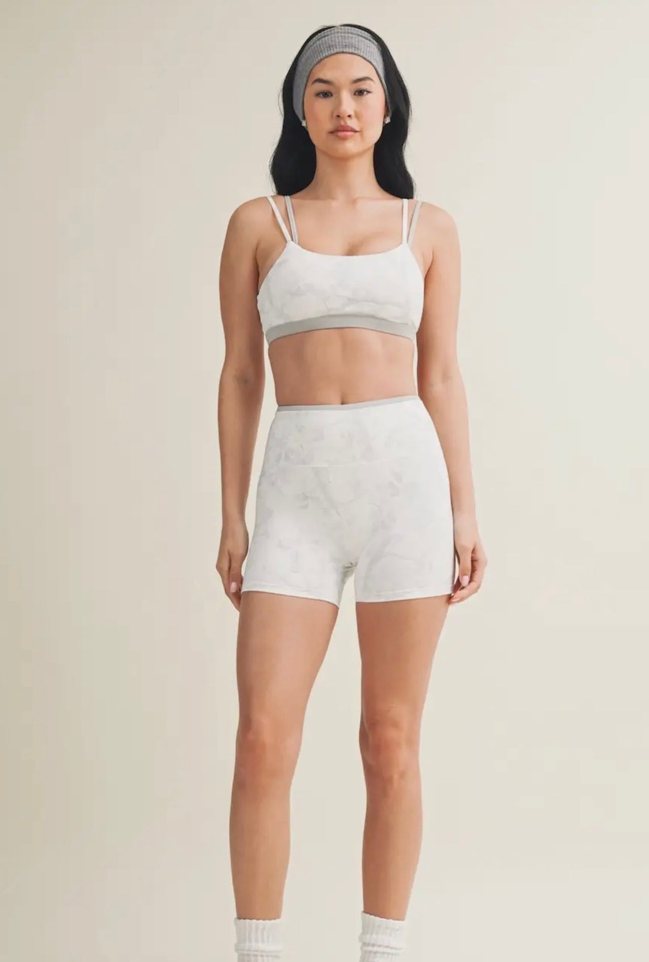Grey Camo Biker Shorts