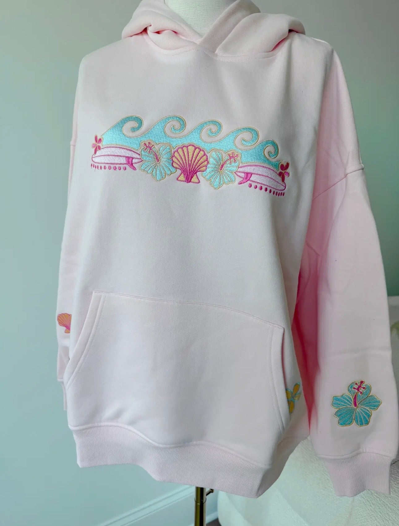 Meet Me At The Beach Embroidered Hoodie