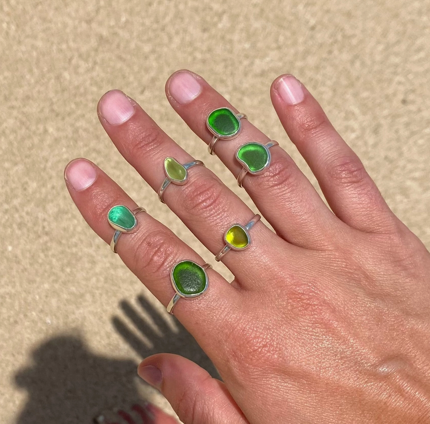 Green Sea Glass Ring