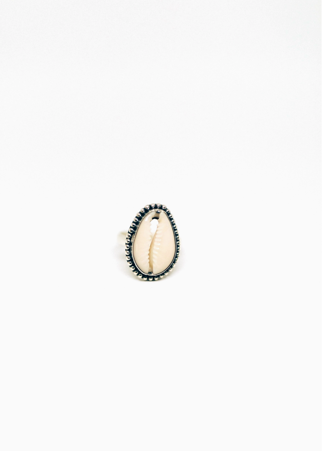 Beaded Cowrie Shell Ring