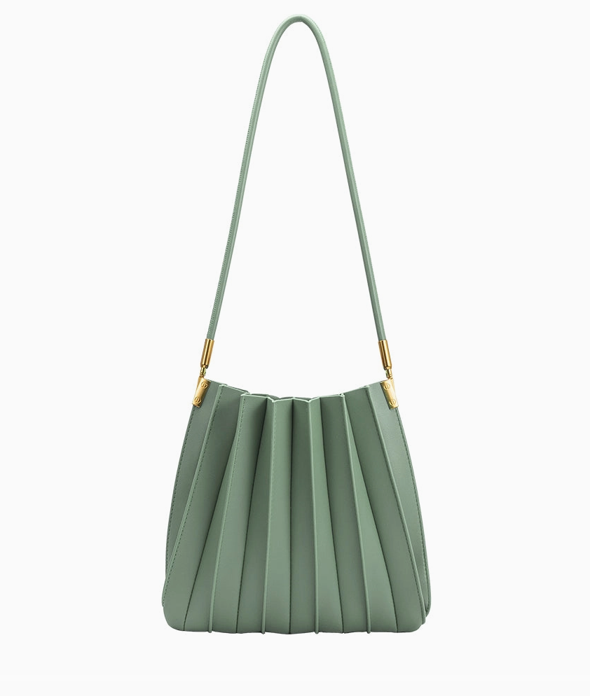 Carrie Sage Pleated Shoulder Bag