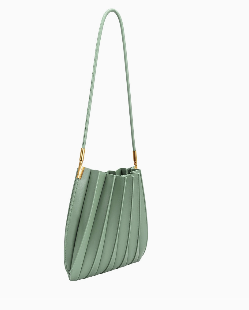 Carrie Sage Pleated Shoulder Bag