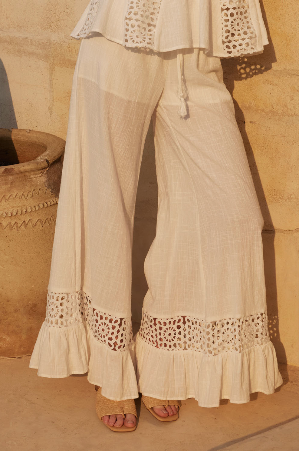 Cotton Crochet Pants