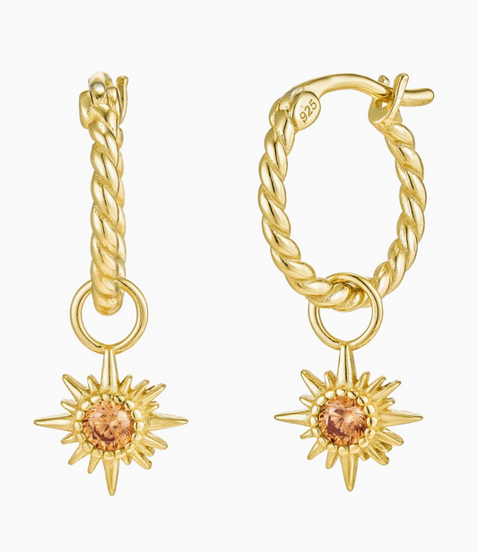 Sun Burst Hoops