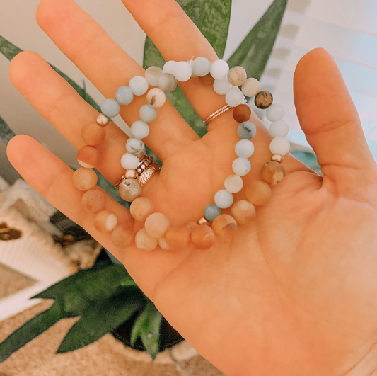 Coastal Gemstone Beaded Bracelet
