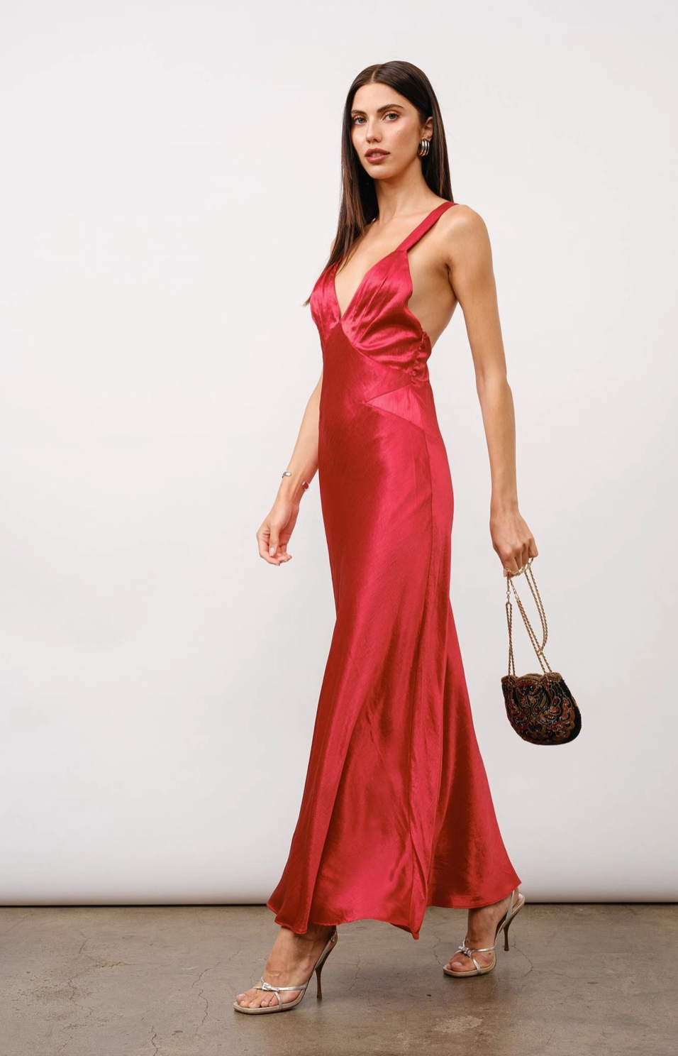 Ava Satin Maxi Dress