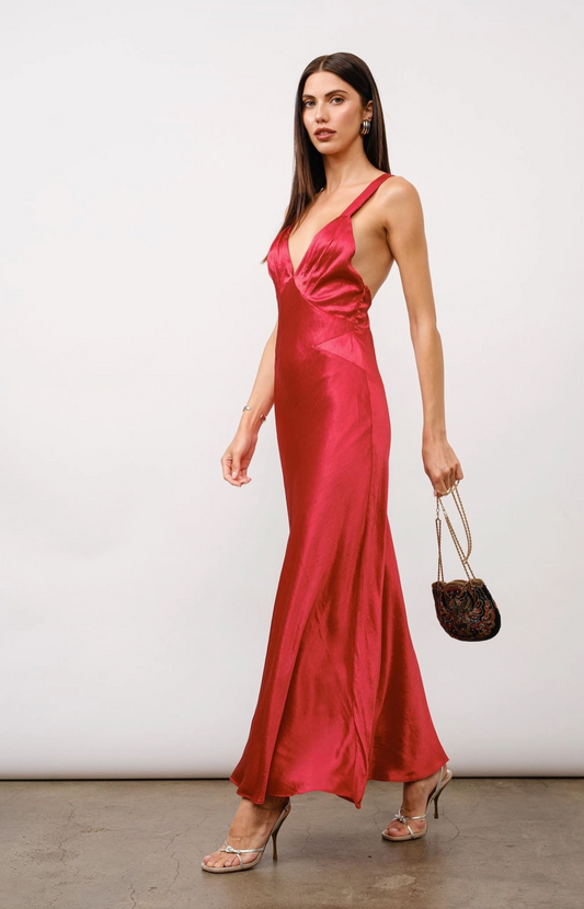 Ava Satin Maxi Dress