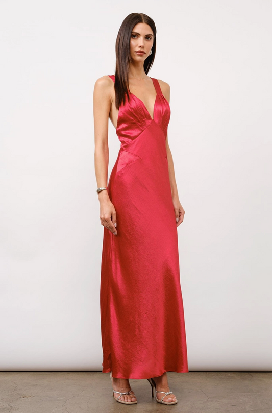 Ava Satin Maxi Dress