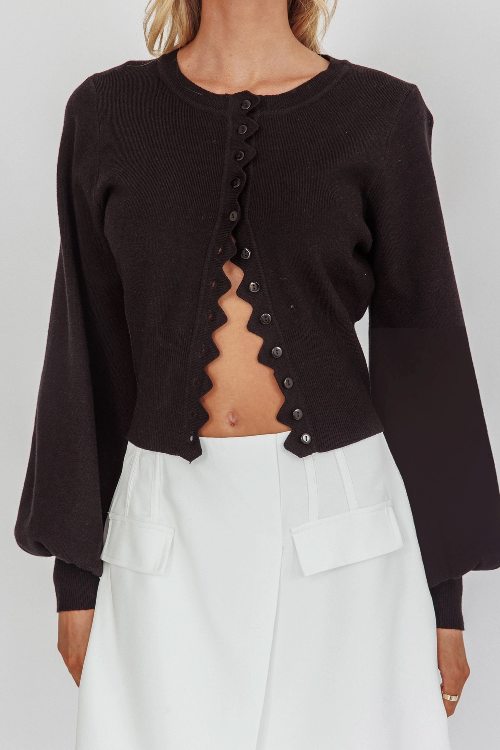 Scallop Cardigan Sweater