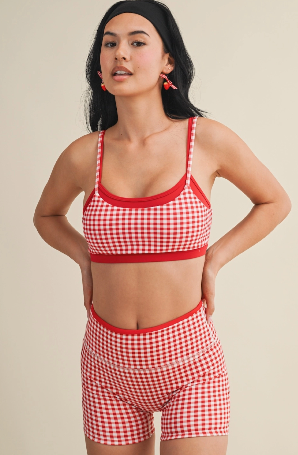 Gingham Biker Shorts