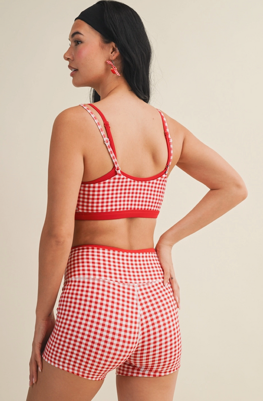 Gingham Biker Shorts