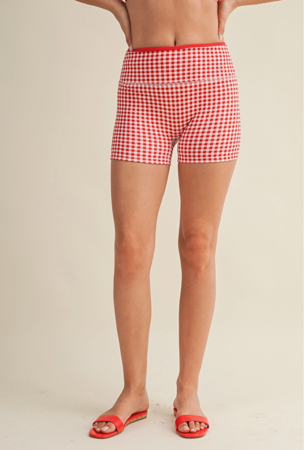 Gingham Biker Shorts