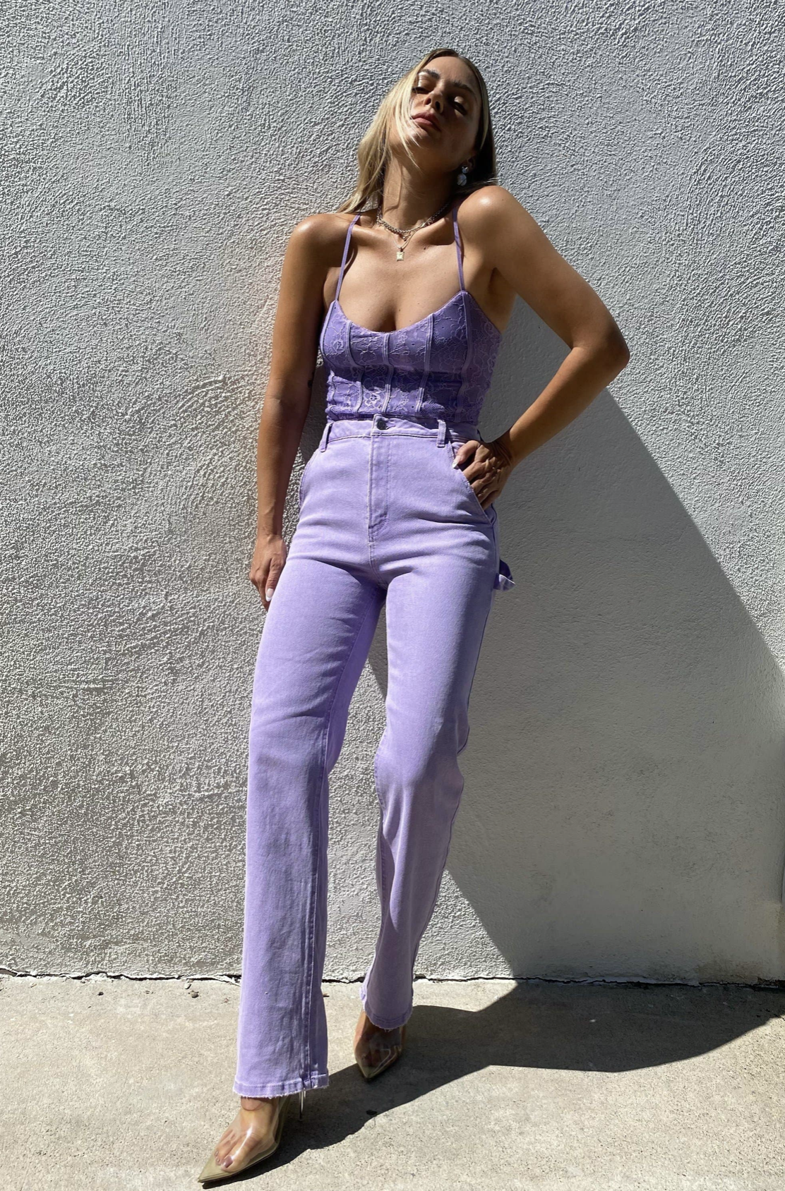 Lavender Lacey Floral Bodysuit