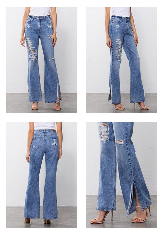 Happi Distressed Flare Jean